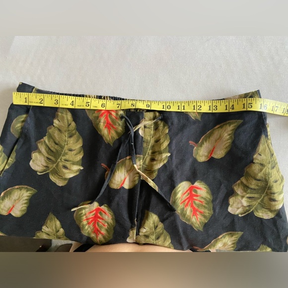 Linen floral tropical print vacation pants size US 10 - Picture 7 of 11
